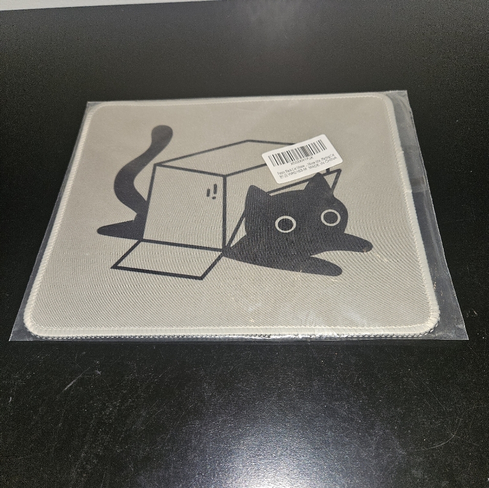 Cat With Box Mouse Pad